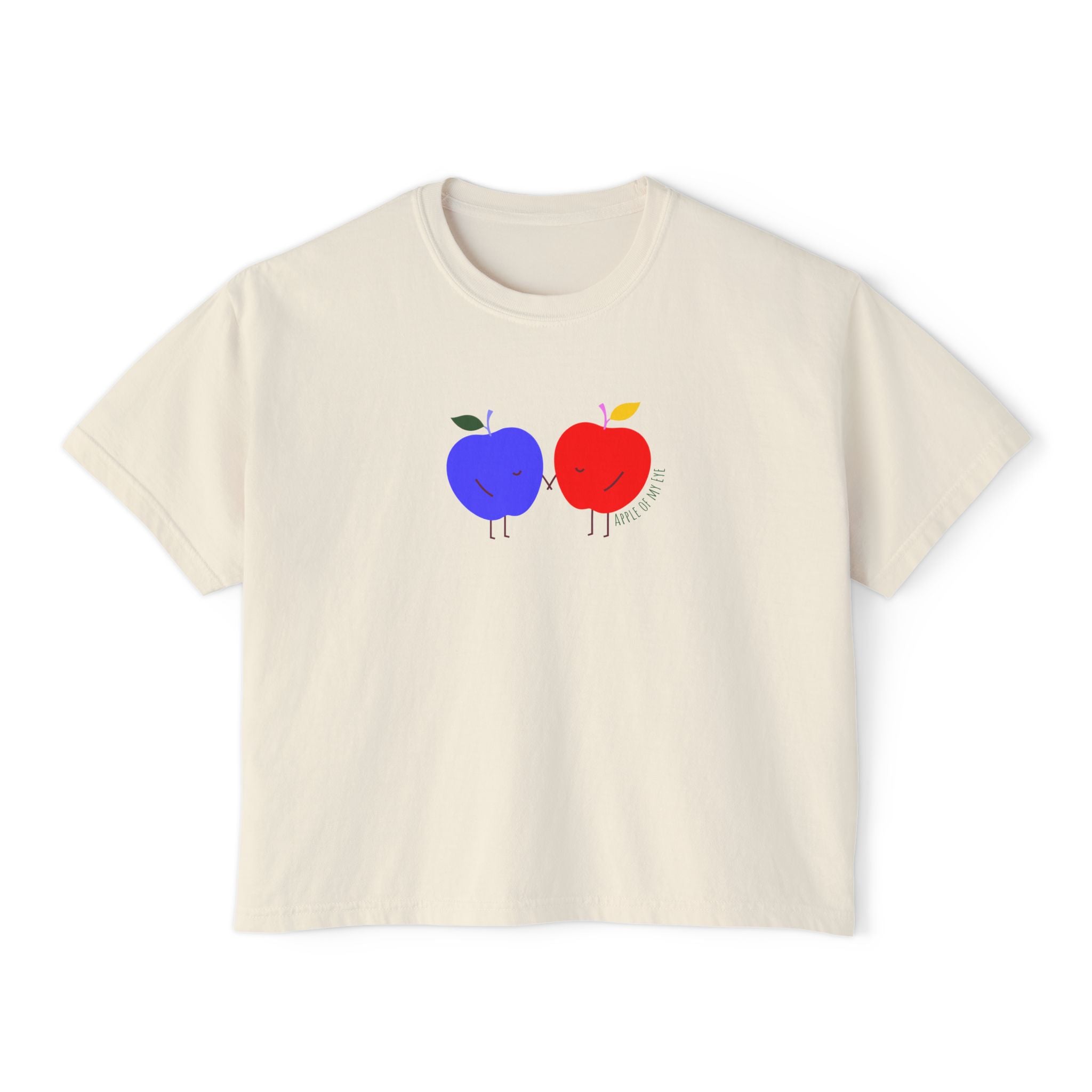 Apple of My Eye Abstract Fruit Art - Women's Boxy Tee