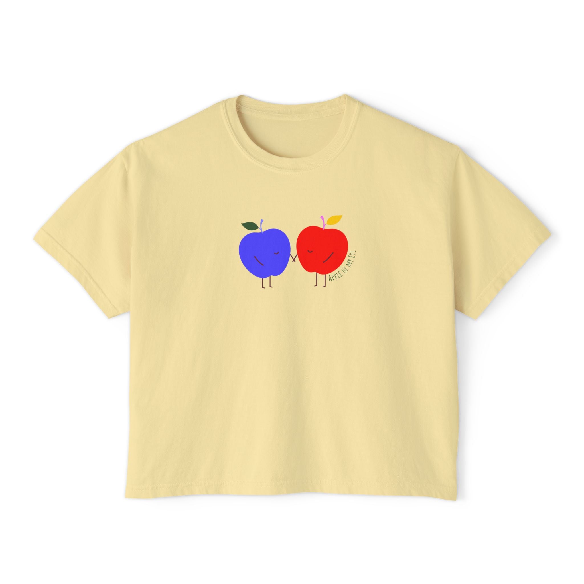 Apple of My Eye Abstract Fruit Art - Women's Boxy Tee